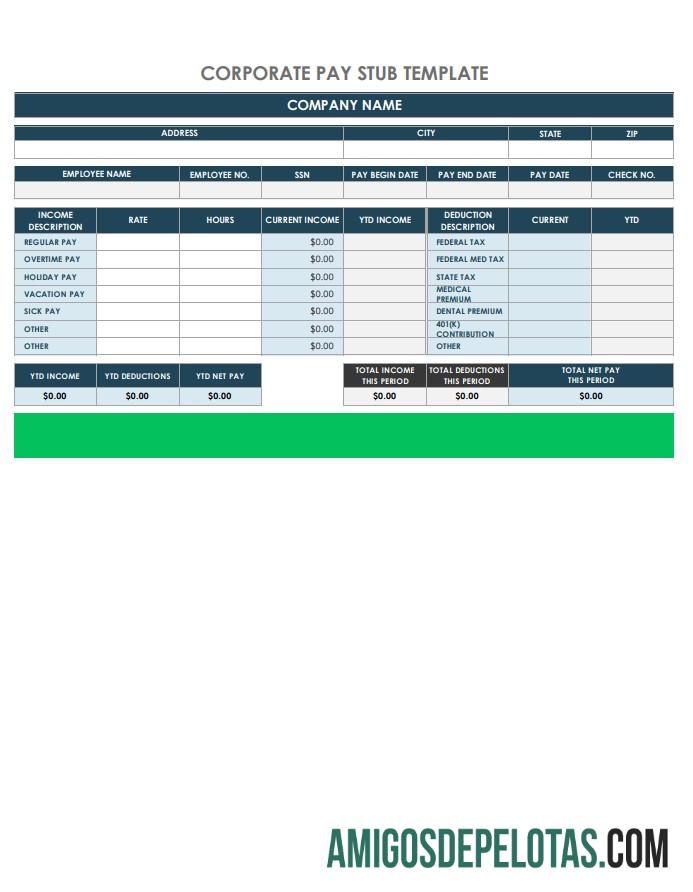 Para download Modelo de recibo de pagamento corporativo